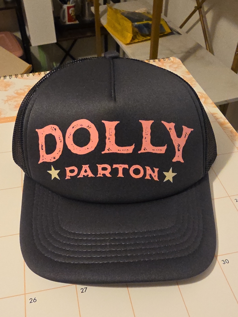 Trucker Hat with Pink Logo